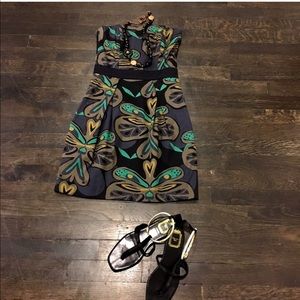 French connection strapless fall floral dress